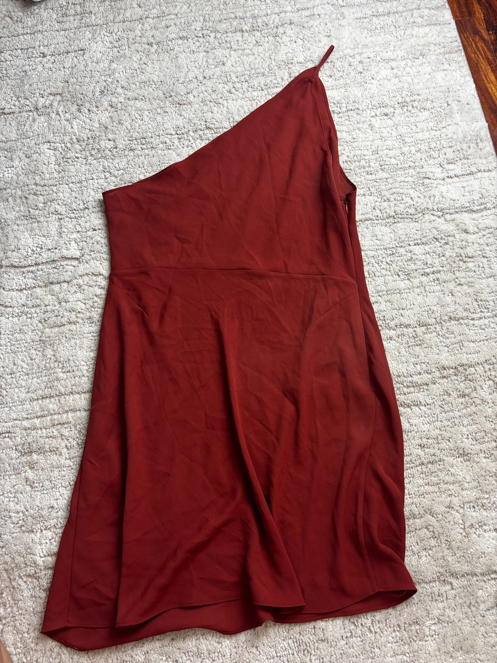 A.L.C. One Shoulder Midi Dress Rust Red Size 14
